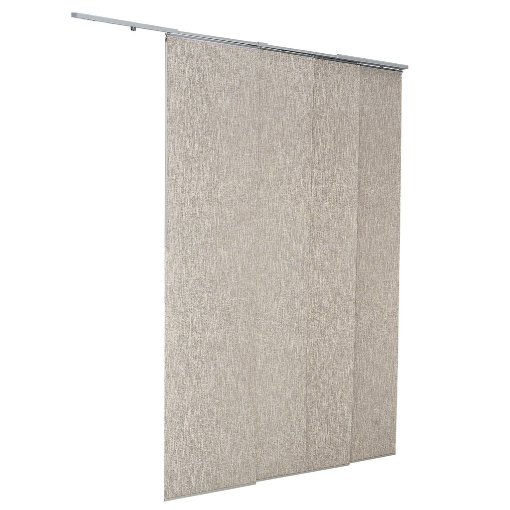 Panel Track Blinds, Extendable Track from 45.8 in to 86 in W, Trimmable Panel Curtains Up to 96 in H, Vertical Blackout Panel Blinds for Sliding Doors, Patio Doors, Room Divider, Windows, Brown