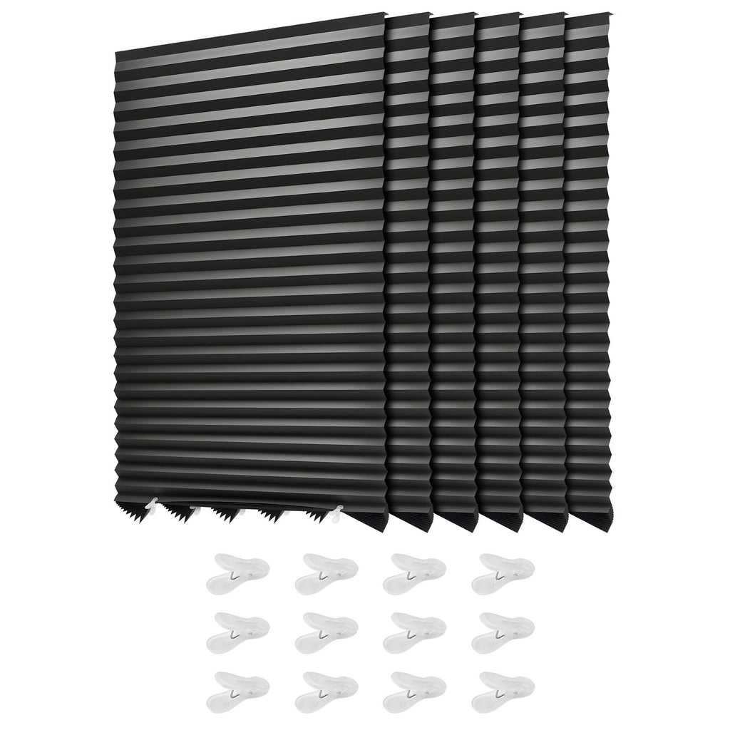 Paper Blinds, 6 Pack, 36 in x 72 in, Temporary Blackout Pleated Paper Shades, No Tools No Drilling, Pleated Blinds with Adhesive, Easy to Cut and install, for Indoor Windows, Kitchen, Bedroom