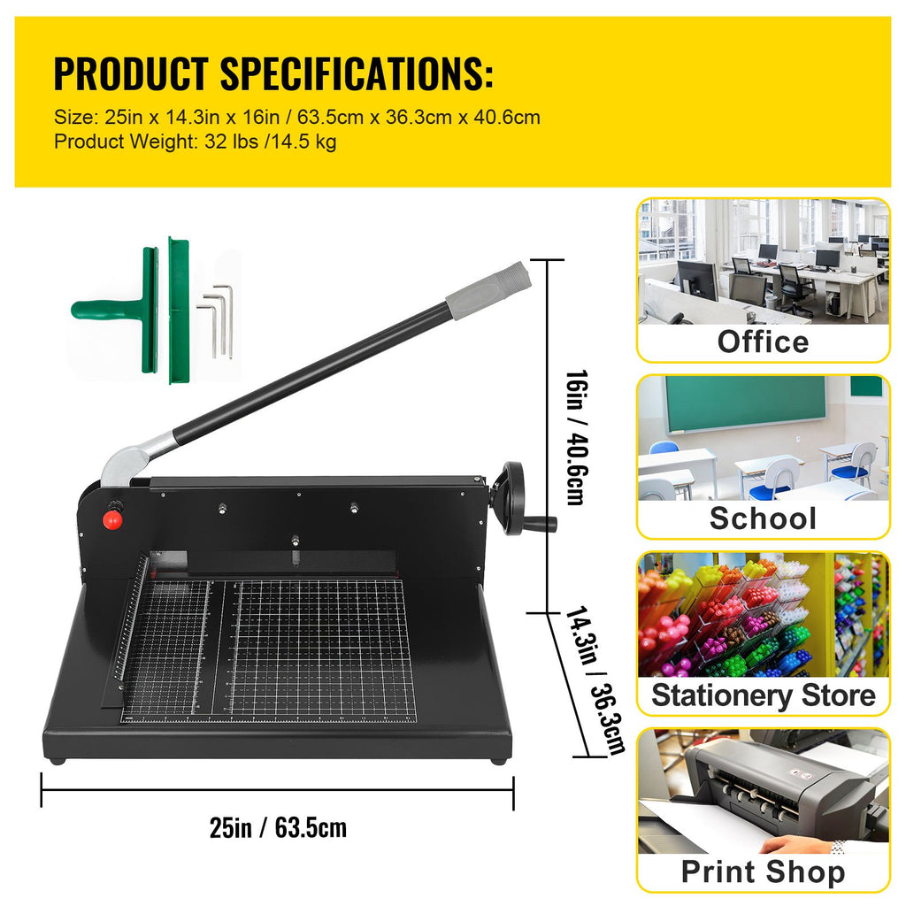 Paper Cutter 12Inch A4 Commercial Heavy Duty Paper Cutter 300 Sheets 45HRC Hardness Stack Cutter Metal Base Desktop Stack Cutter for Home Office (A4) image 2