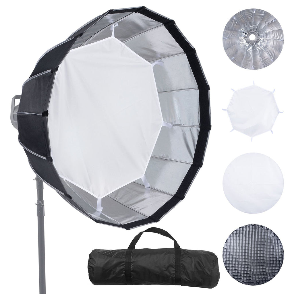 Parabolic Softbox, 33 in / 850 mm, Quick Release and Quick Fold, Lightweight and Portable, Universal Bowens Mount, 4 Lighting Effects, Fits for Professionoal Photography, Daily Filming