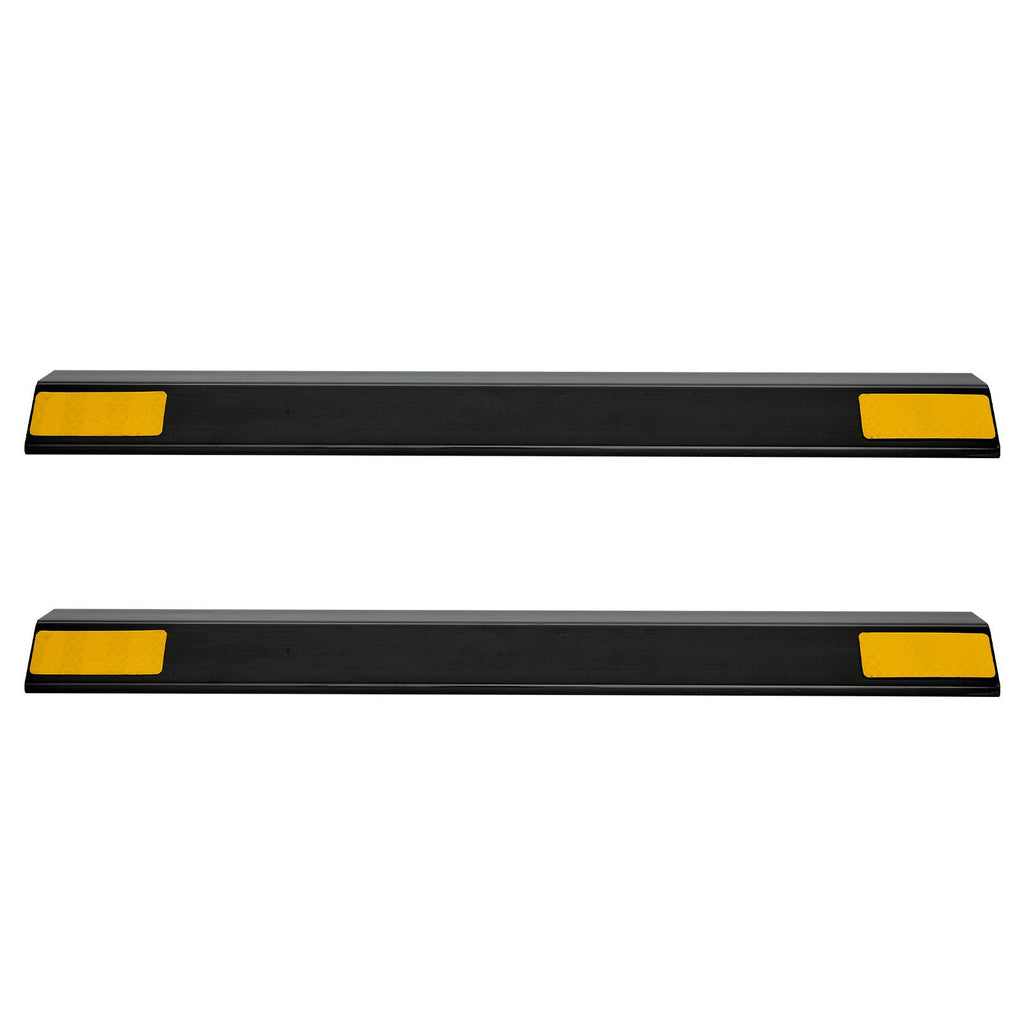 Parking Stopper, 18 Inch 2 Pcs Heavy Duty Parking Aid for Garage, PP Curb Garage Floor Stopper with Reflective Strips, Vehicles Gadgets for Cars Vans Trucks Tire Wheel Guide Block Stops Bumpers