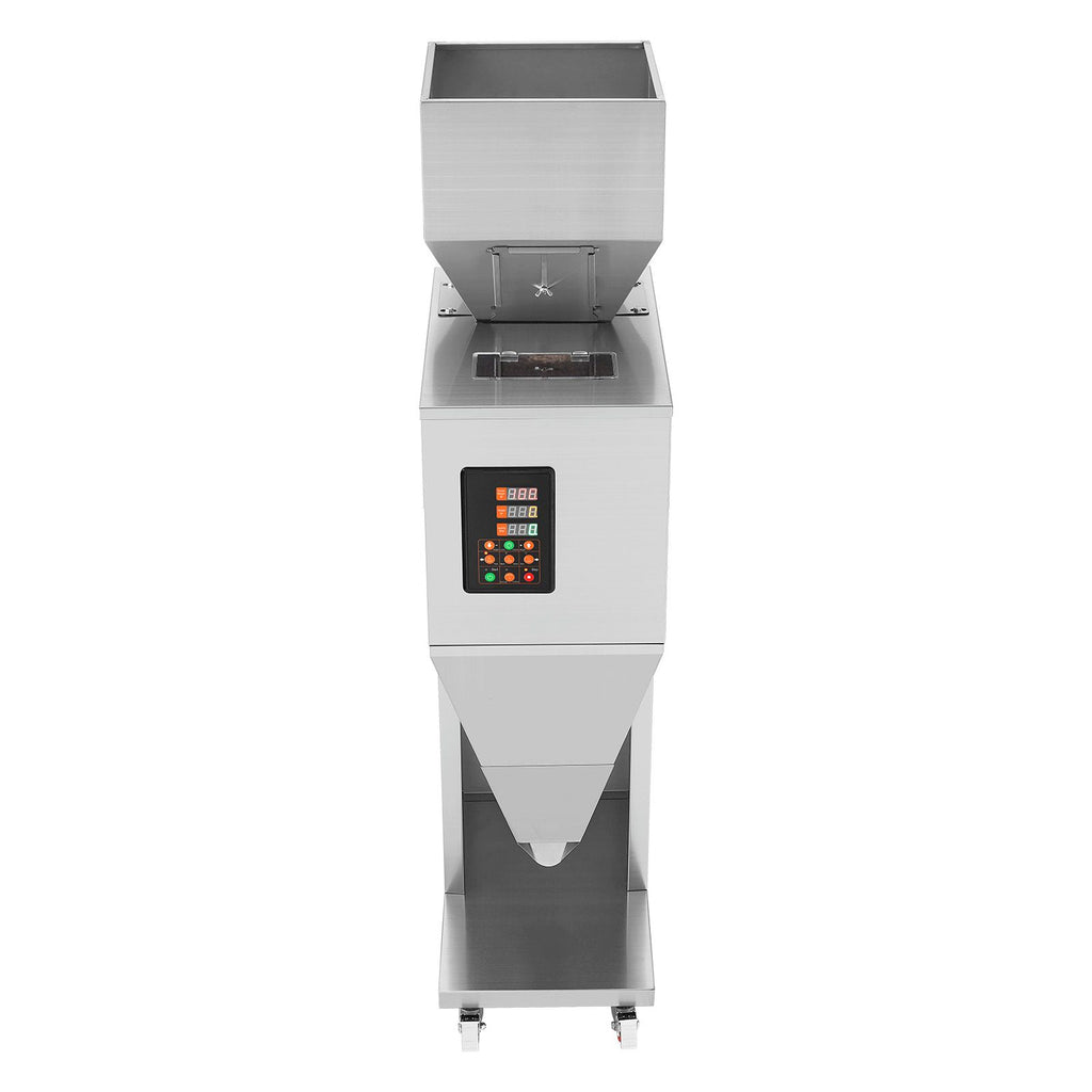 Particle Filling Machine, 0.022-2.2 lbs/10-1000g, Automatic Filler Machine with Foot Pedal, Stainless Steel Weighing Filling Machine, Weigh Filler for Beans Seeds Grains Tea Granular Packing