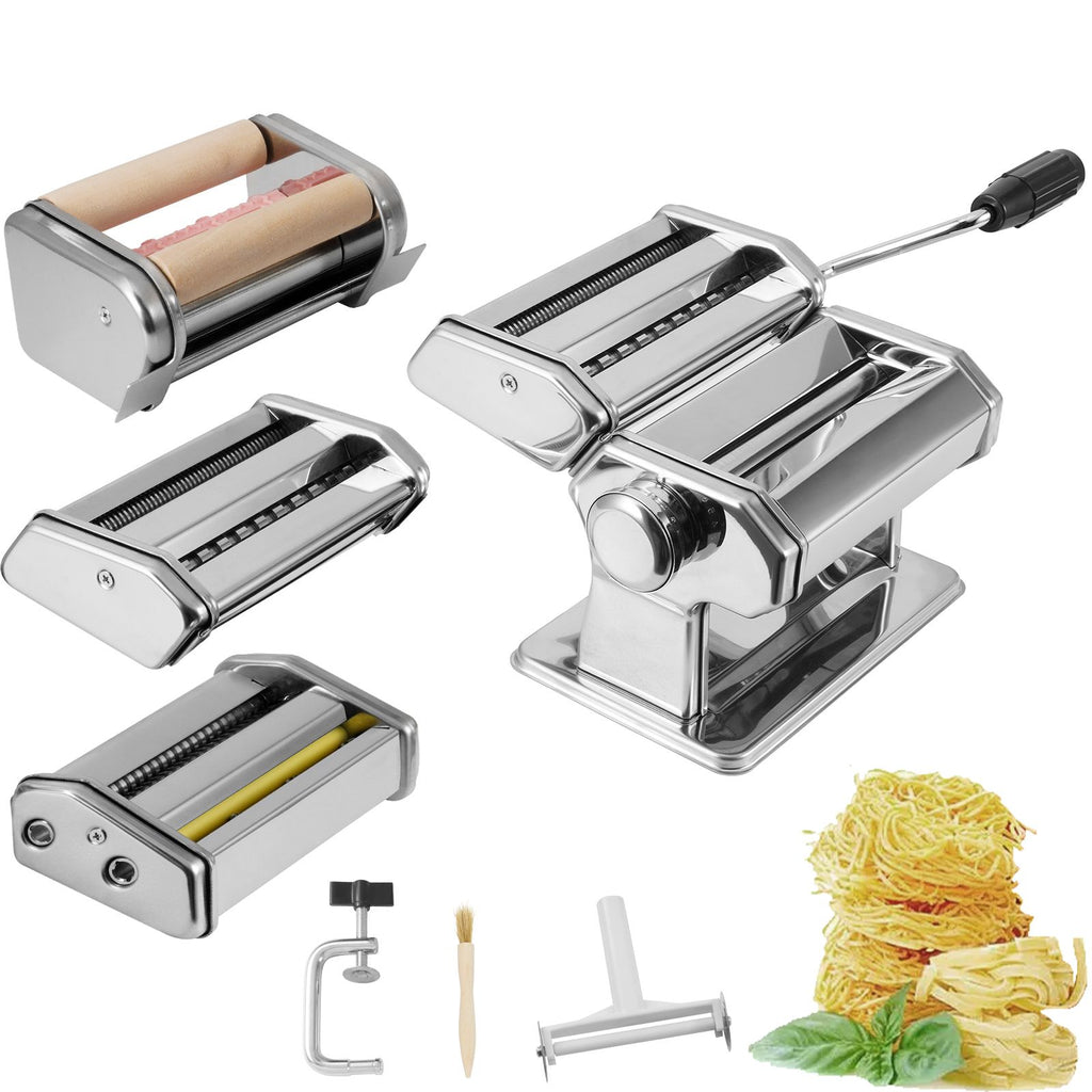 Pasta Maker Machine, 9 Adjustable Thickness Settings Noodles Maker, Stainless Steel Noodle Rollers and Cutter, Manual Hand Press, Pasta Making Kitchen Tool Kit, Perfect for Spaghetti Lasagna