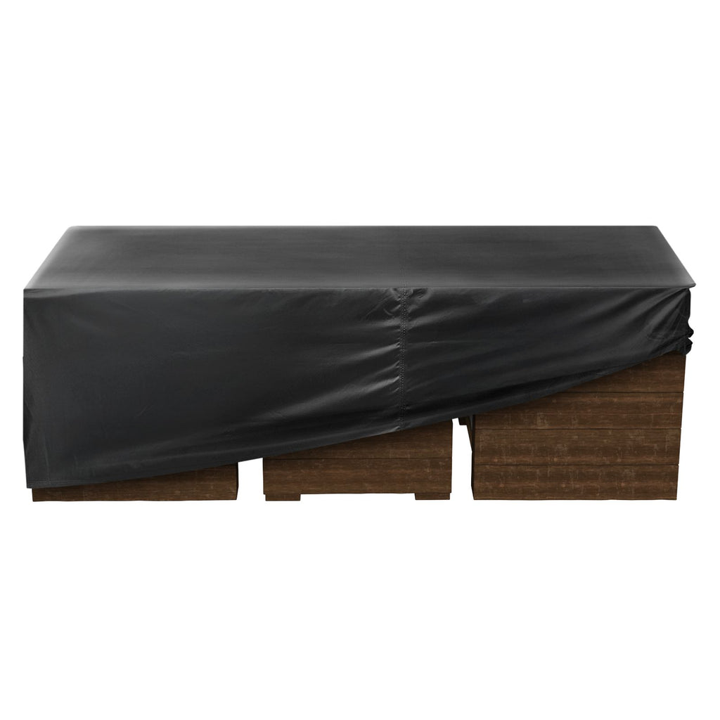 Patio Furniture Cover, 420D Heavy Duty Waterproof Outdoor Dining Table and Chairs Cover, Large Rectangular Patio Table Covers with Air Vent for All Weather, 130L x 84W x 28H inch, Black