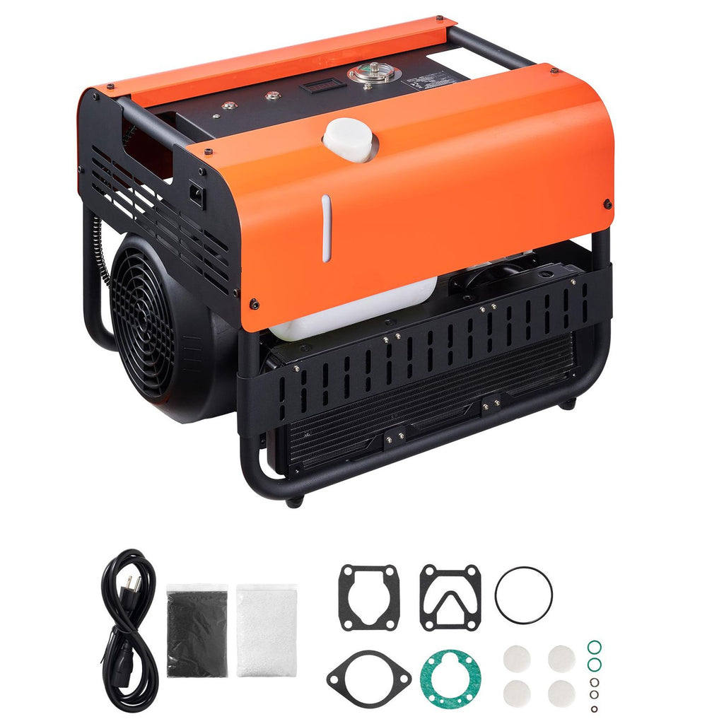 PCP Air Compressor, 4500PSI/30Mpa Diving Scuba Tank Air Compressor, Double Cylinder Auto-Stop PCP Diving Compressor with Built-in Water & Fan Cooling System for Paintball, Air Rifle, Scuba Tanks