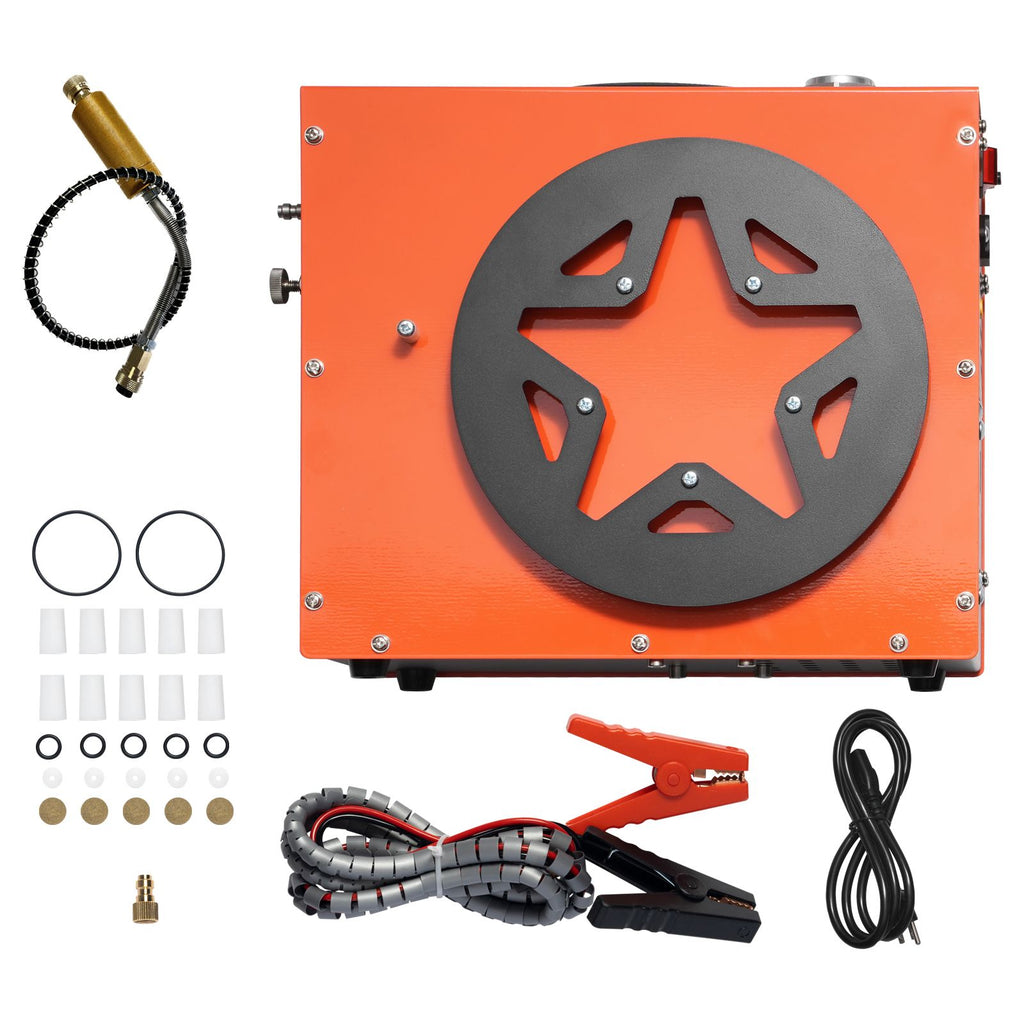 PCP Air Compressor, 4500PSI/30Mpa Portable PCP Airgun Compressor - Built-in Water and Fan Cooling System, Auto-Stop | DC12V/AC120V Paintball Tank Compressor for Air Rifle, Scuba Diving Bottle