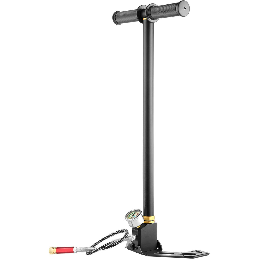 PCP Hand Pump, 3 Stage, 30Mpa 4500 PSI High Pressure PCP Air Rifile Filling Stirrup Pump with Oil-Moisture Filter Pressure Gauge, Stainless Steel for Airguns Scuba Tank Paintball Filling Tire