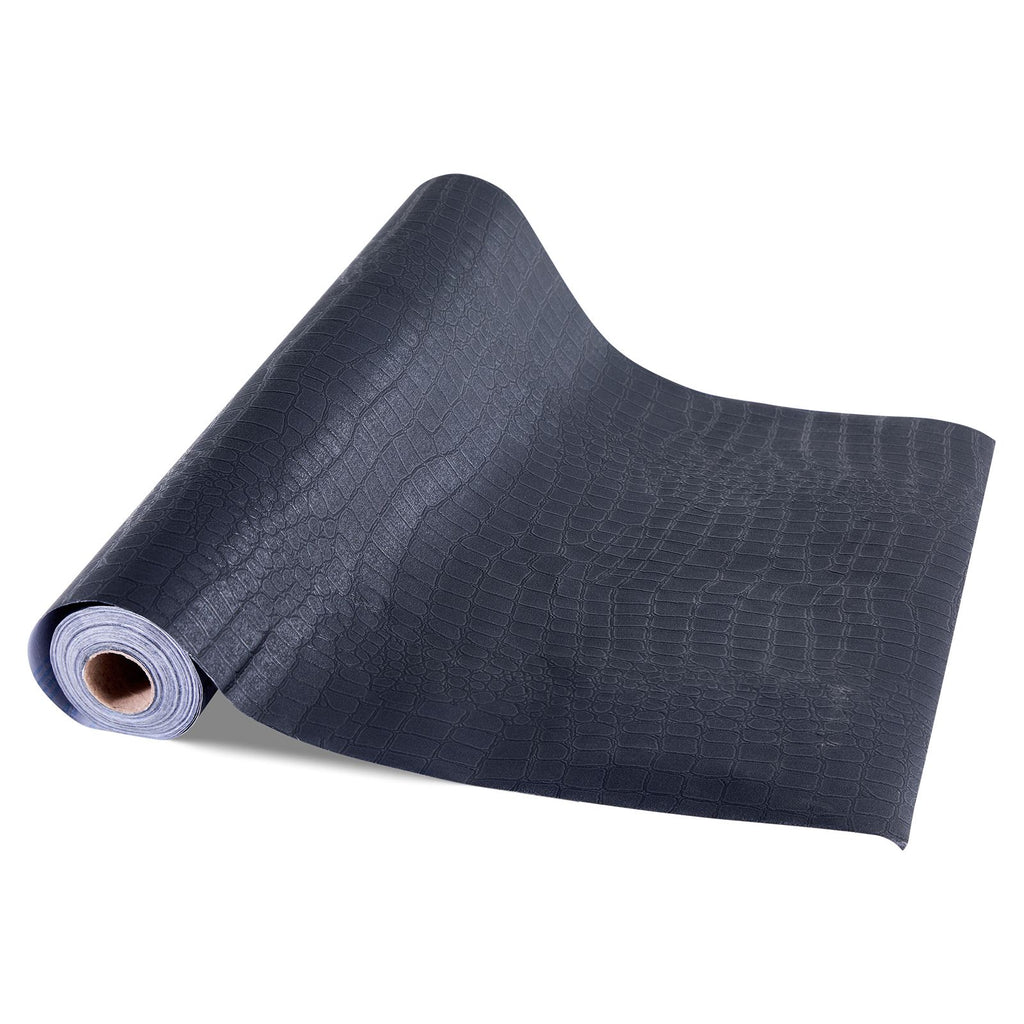 Peel and Stick Wallpaper, 15.7 x 393.7 inch Contact Paper Black Cracked Texture Waterpoof Self Adhesive, Easy to Clean & Peel Wall Decorative Vinyl Roll for Bedroom Kitchen Bathroom Office