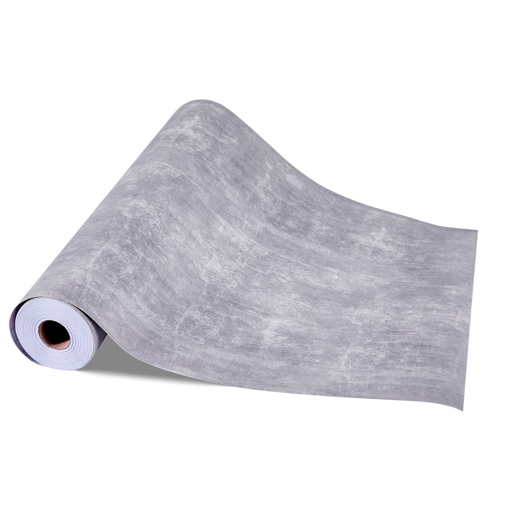 Peel and Stick Wallpaper, 15.7 x 590.5 inch Contact Paper Waterpoof Self Adhesive, Easy to Clean Wall Decorative Vinyl Roll for Bedroom Kitchen Bathroom Office,Dark Gray Industrial Style