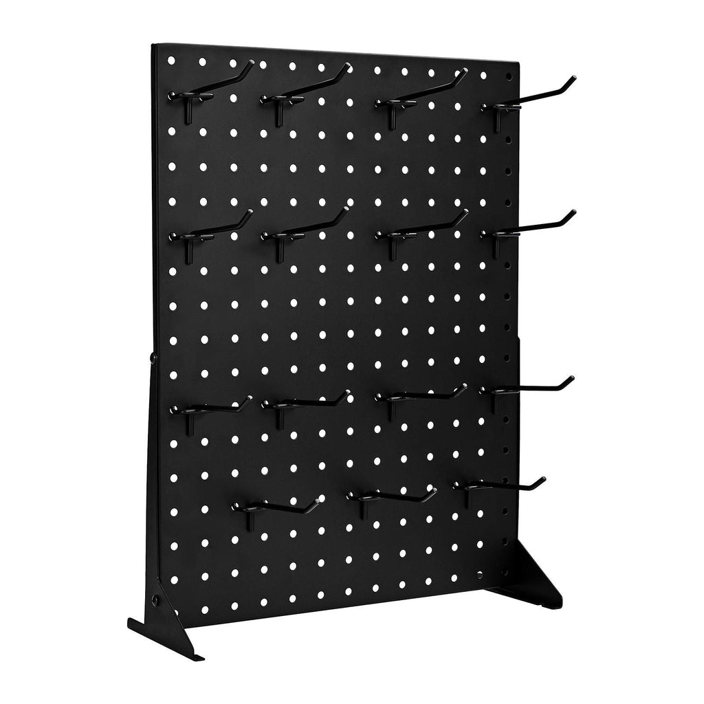 Pegboard Display Stand with 30 Hooks Pegboard Panels Display Black (2 PCS)
