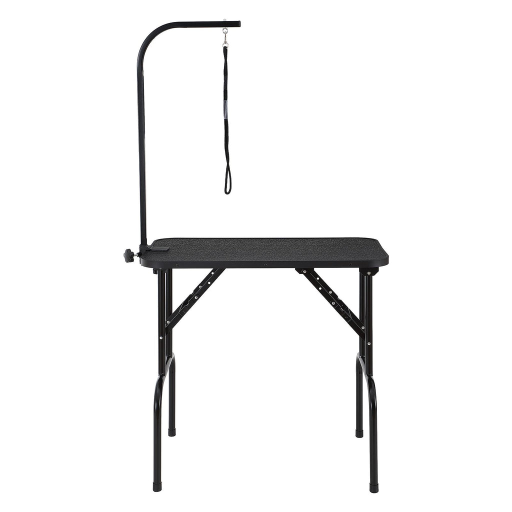 Pet Grooming Table Arm with Clamp, 32''x18'' Dog Grooming Station, Foldable Pets Grooming Stand for Medium and Small Dogs, Free No Sit Haunch Holder with Grooming Loop, Bearing 220lbs