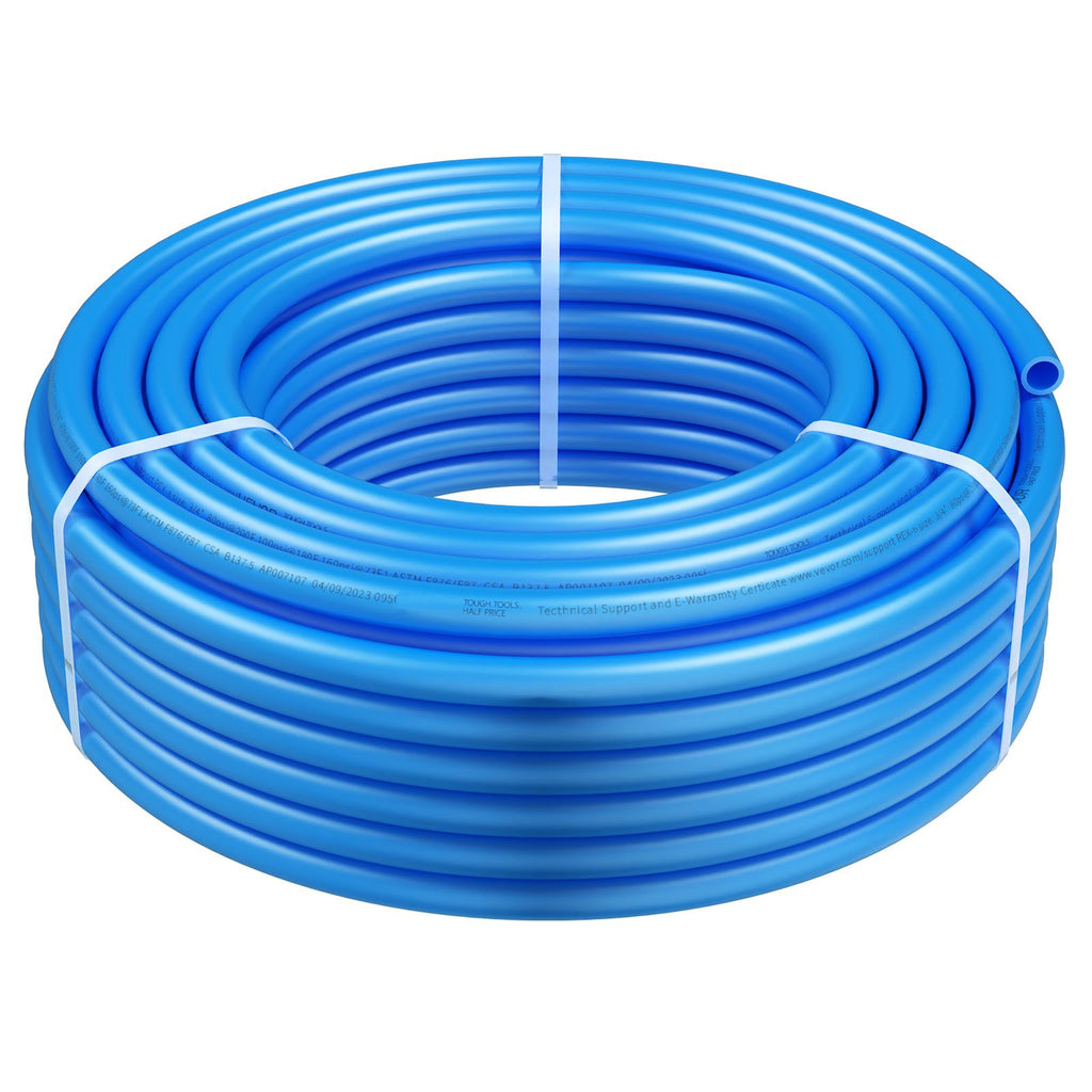 PEX Pipe 3/4 Inch, 100 Feet Length PEX-B Flexible Pipe Tubing for Potable Water, Pex Water Lines for Hot/Cold Water & Easily Restore, Plumbing Applications with Free Cutter & Clamps ,Blue