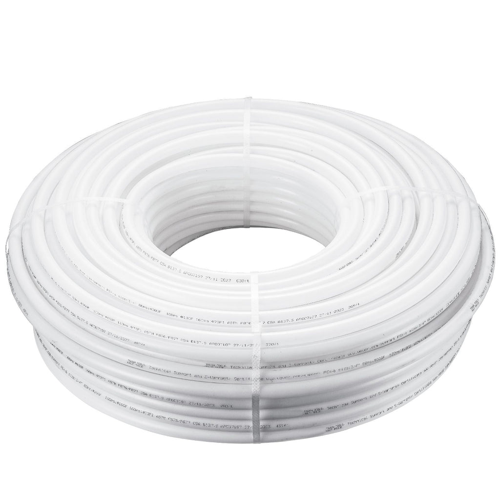 PEX Pipe 3/4 Inch, 500 Feet Length PEX-B Flexible Pipe Tubing for Potable Water, Pex Water Lines for Hot/Cold Water & Easily Restore, Plumbing Applications with Free Cutter & Clamps ,White