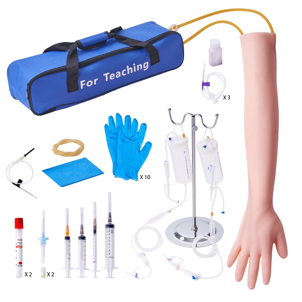 Phlebotomy Practice Kit, IV Venipuncture Intravenous Training Kit, High Simulation IV Practice Arm Kit with Carrying Bag, Practice and Perfect IV Skills, for Students Nurses and Professionals