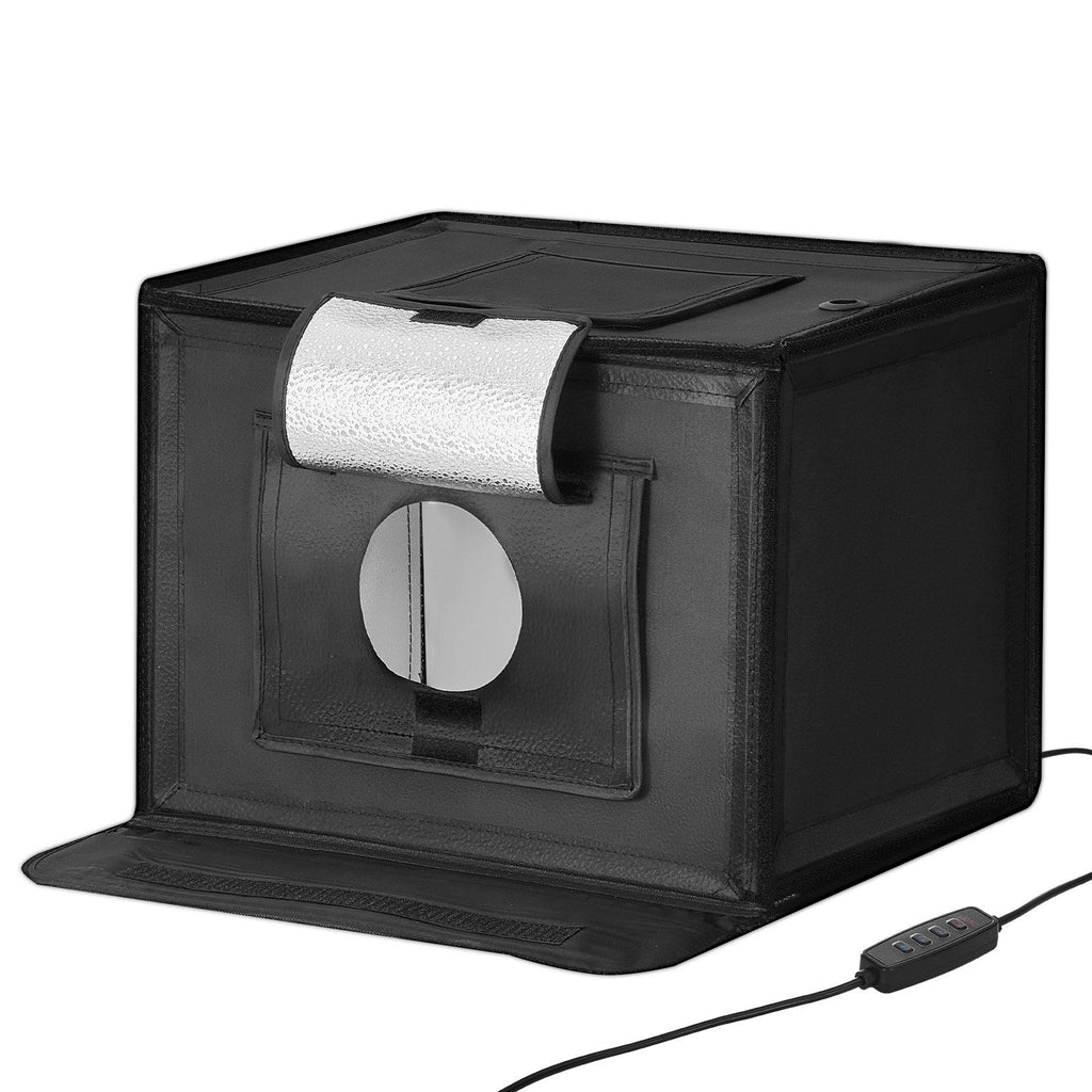 Photo Studio Light Box, 12" x 12", 3000-5600K Adjustable 3 Color Temperatures Professional Shooting Tent Kit with 120 LED 6 Backdrops Soft Light Cloth, High CRI ≥ 95 for Small Size Products