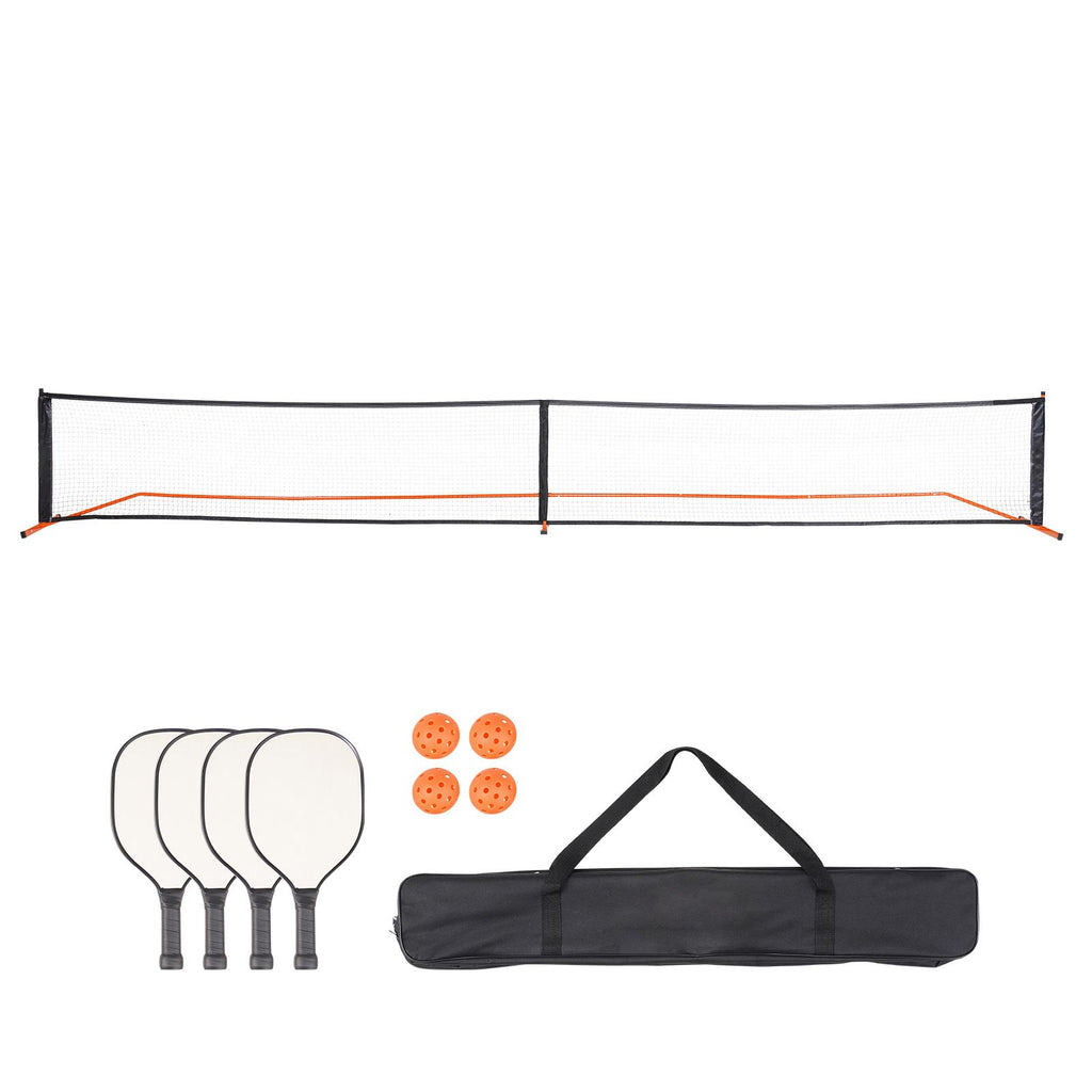 Pickleball Net Set, 22FT Regulation Size Portable Pickleball System with Carrying Bag & Balls & Paddles, Weather Resistant Steady Metal Frame & Strong PE Net, for Outdoor Backyard Driveway