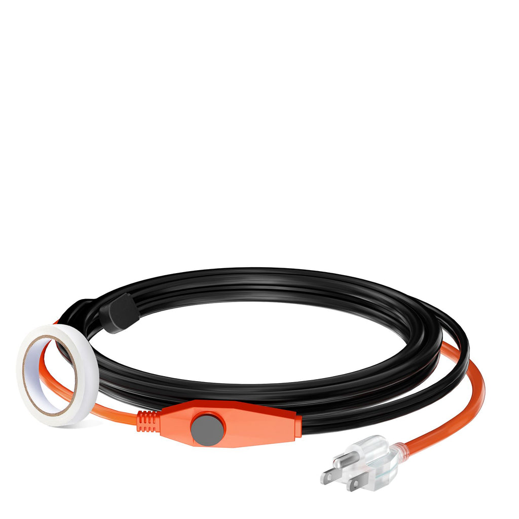 Pipe Heating Cable, 3FT 7W/FT Heat Tape for Pipes with Built-in Thermostat, Water Pipe Heat Cable Protects PVC Hose, Metal and Plastic Pipe from Freezing