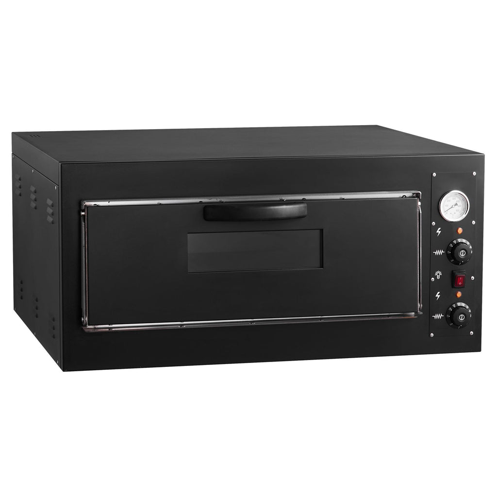 Pizza Oven Electric, 24" Commercial Countertop Pizza Oven, 842 Fahrenheit Max Temp, 4200W Indoor Pizza Maker with Thermometer, Dual Temp Control Knob, Even Heat Pizza Cooker