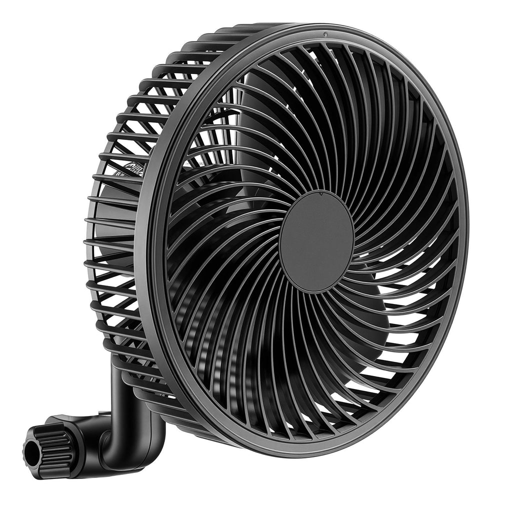 Plant Fan, Grow Tent Clip On Fan Rechargeable, USB Port with 9 Speeds & Circulation Mode, Smart Control, Powerful Oscillating, Long Runtime for Hydroponics Circulation Cooling, Black, 2 Pack