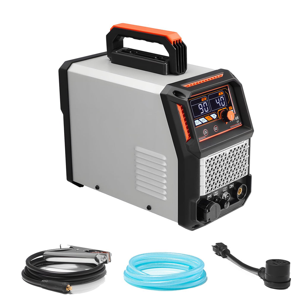 Plasma Cutter, 65A Non-Touch Pilot Arc Plasma Cutting Machine Non-High Frequency - with 2T/4T Function & Adjustable PT Time, 110V/220V Dual Voltage Digital Display IGBT Inverter