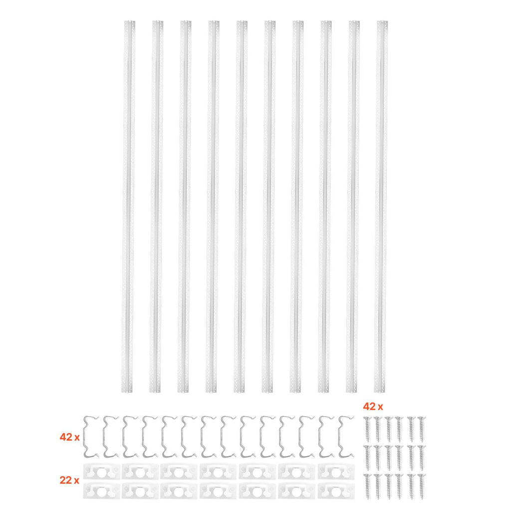 Plaster-in LED Aluminum Channel, 10-Pack 6.6 ft/2M, Trimless Recessed Drywall LED Strip Diffuser Channel, with Milky Cover, End Caps and Mounting Clips, Aluminum Profile, for Wall and Ceiling