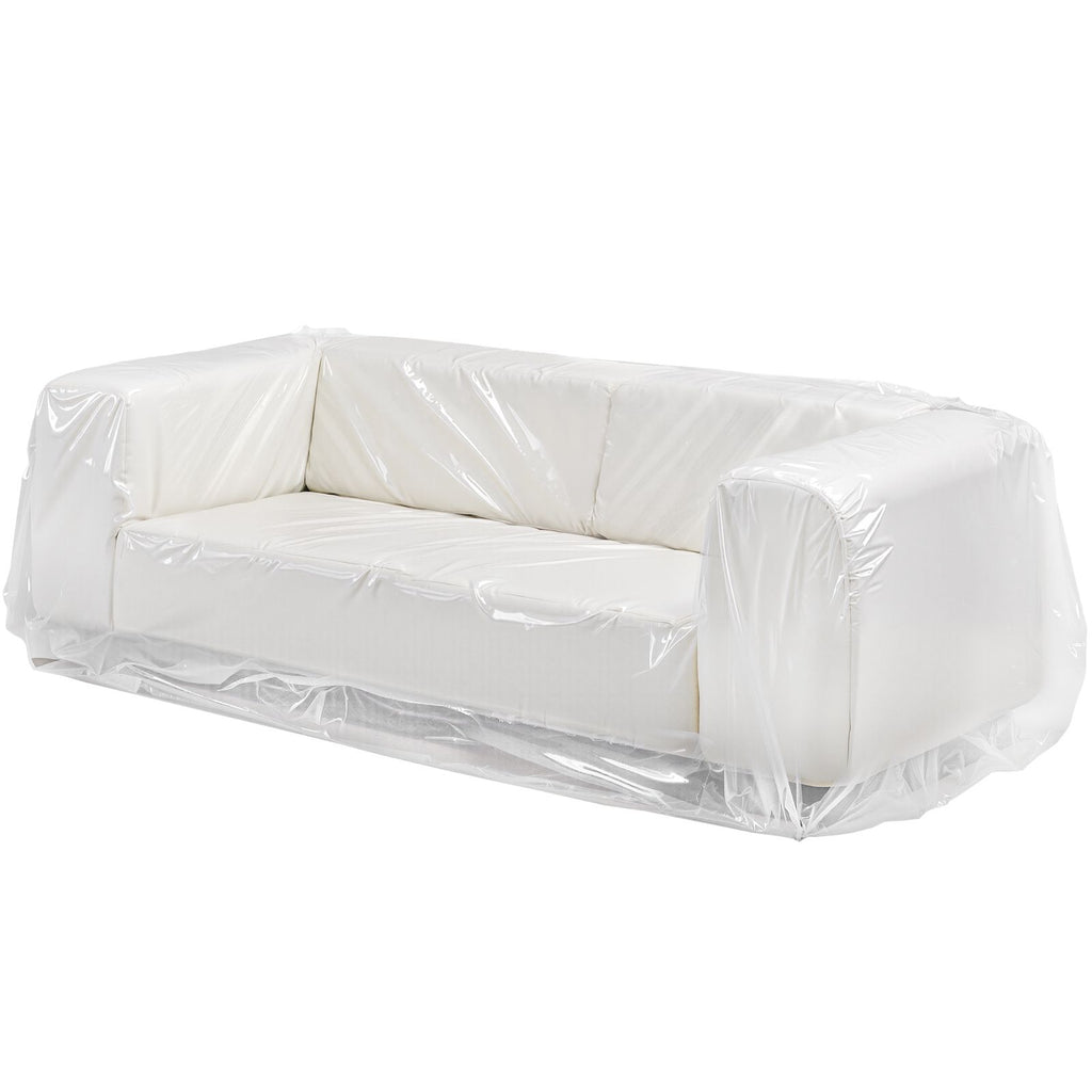 Plastic Couch Cover, 4 Mil Thickened Sofa Cover for Moving, Heavy-Duty Clear Couch Cover with Wide Opening Design, Wear-Resistant & Waterproof Plastic Shield Covers for Couch, 92 x 62 x 42 inch