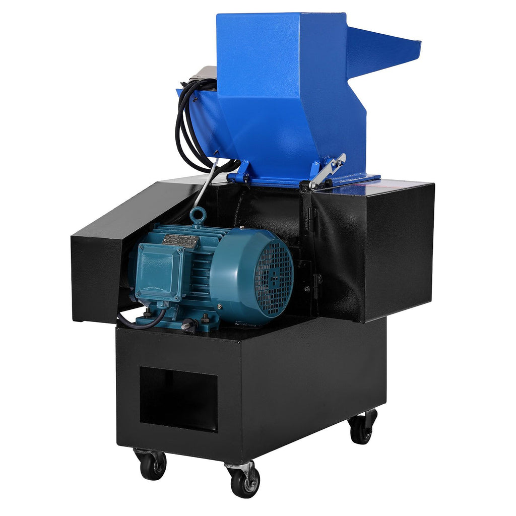 Plastic Shredder Crusher, 3HP/2.2KW Plastic Bottle Grinder Granulator, 100-150kg/h Capacity Pulverizer Recycling Machine with Wheels, SDK-11 Blade & 6mm Mesh for PVC ABS PTFE (220V 60Hz 3-Phase)