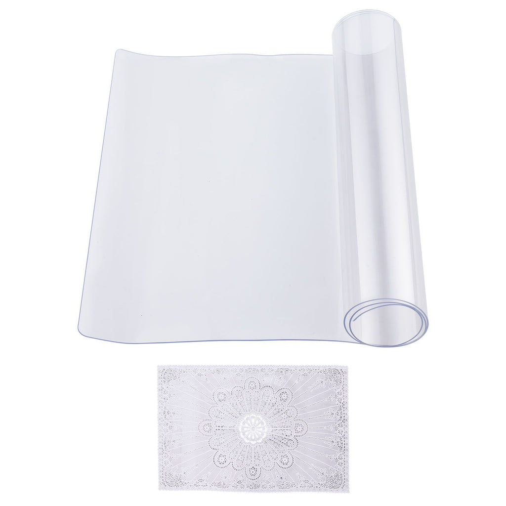 Plastic Table Cover, 14 x 24 Inch 1.5 mm Thick Clear Table Protector, Rectangle PVC Desk Mat, Waterproof & Easy Cleaning Desk Pad Tablecloth, for Office Dresser Dining Room Table Night Stand