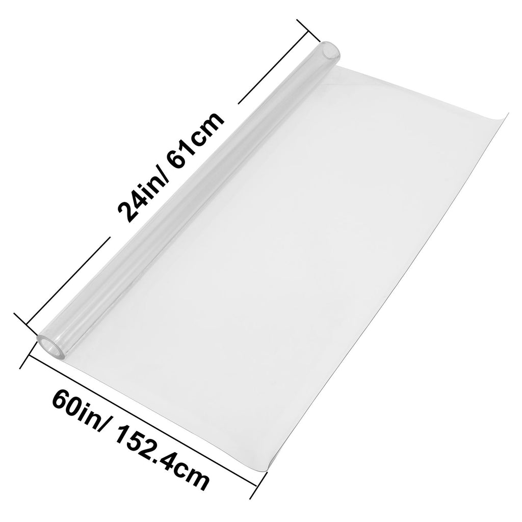 Plastic Table Cover 24 x 60 Inch, 1.5 mm Thick Clear Table Protector, Rectangle Clear Desk Mat, Waterproof & Easy Cleaning for Office Dresser Night Stand