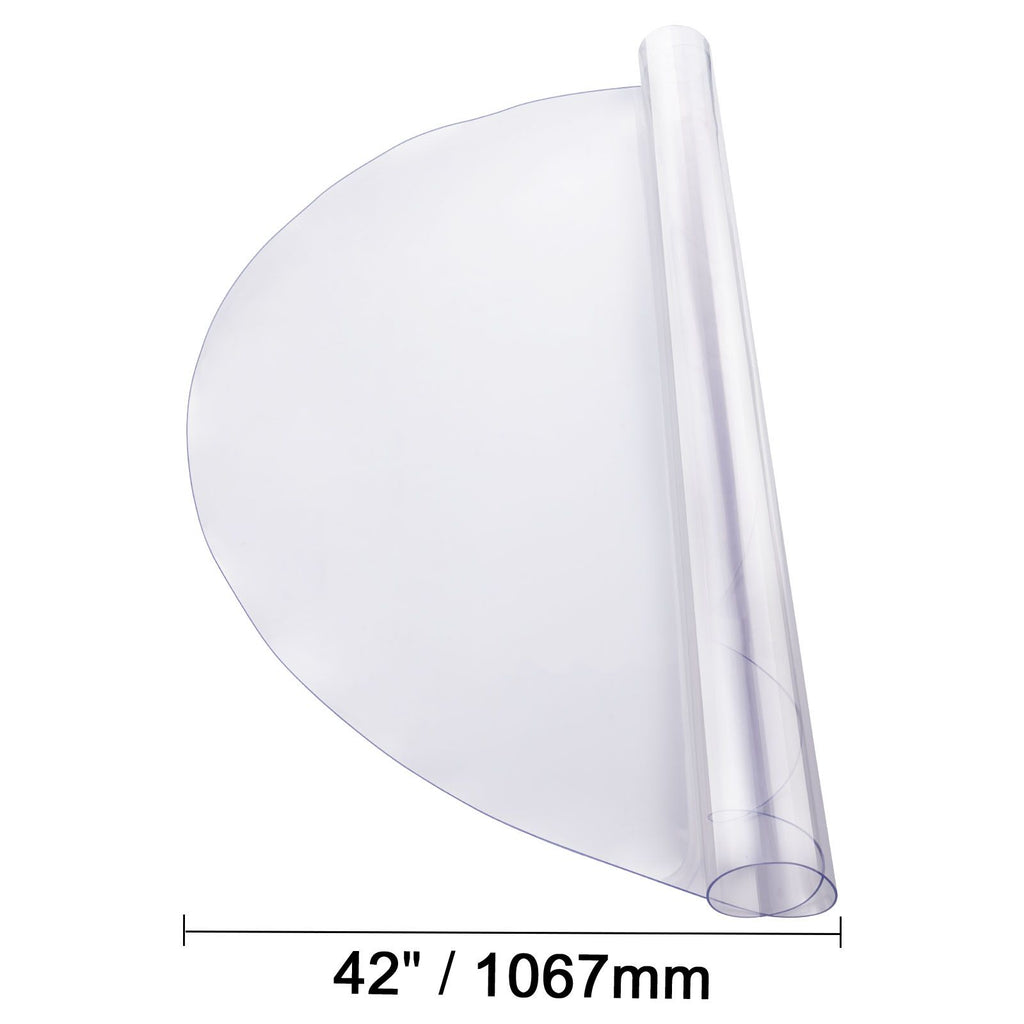 Plastic Table Cover, 42 x 42 Inch 2.0 mm Thick Clear Table Protector, Round PVC Desk Mat, Waterproof & Easy Cleaning Desk Pad Tablecloth, for Office Dresser Dining Room Table Night Stand