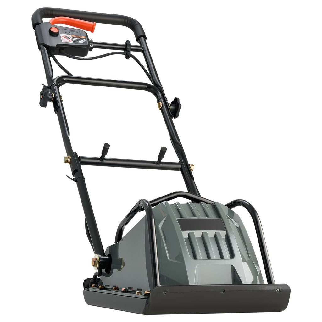 Plate Compactor, 130W Output Electric Ground Rammer, 5 kN Force, 3.9 in Depth, 16 m/min Speed, 3304 sq.ft/h Efficiency, Gas Powered Soil Compaction Machine for Driveway, Pavement, Landscaping