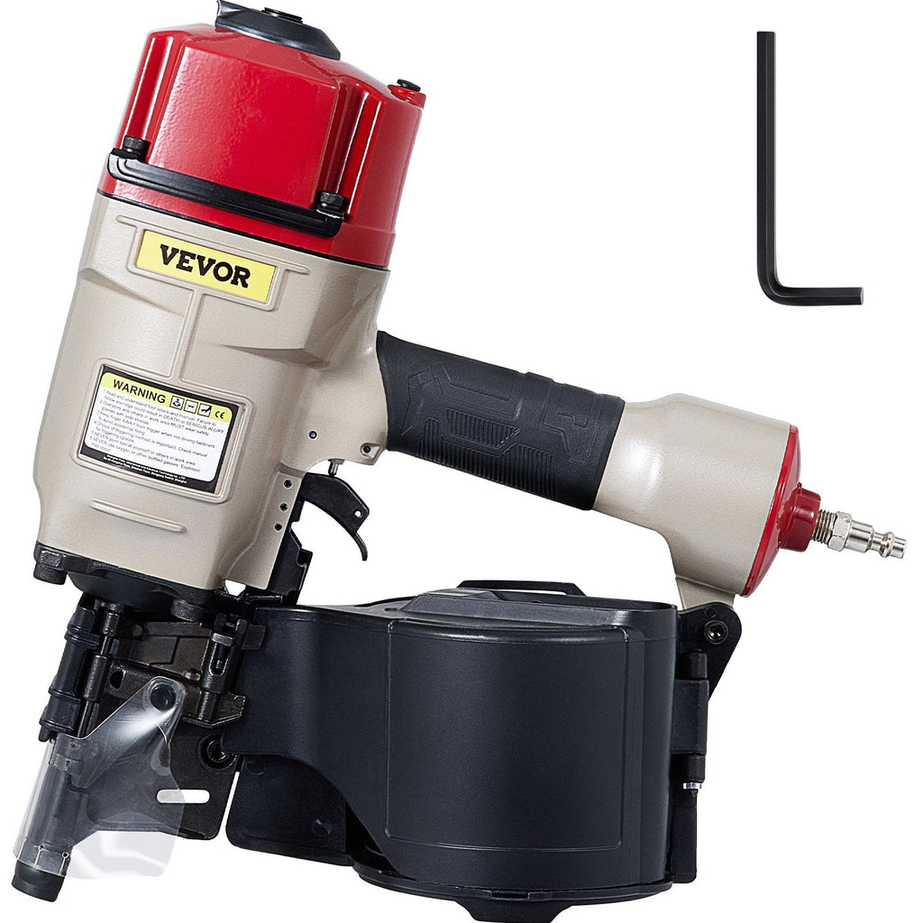 Pneumatic Nail Gun CN80, Professional Coil Nailer Maximum Fastener Length 3-1/5", Siding Nailer with Adjustable PC Magazine Coil Siding Nailer 15 Degree for Wood Working Fast and Hard