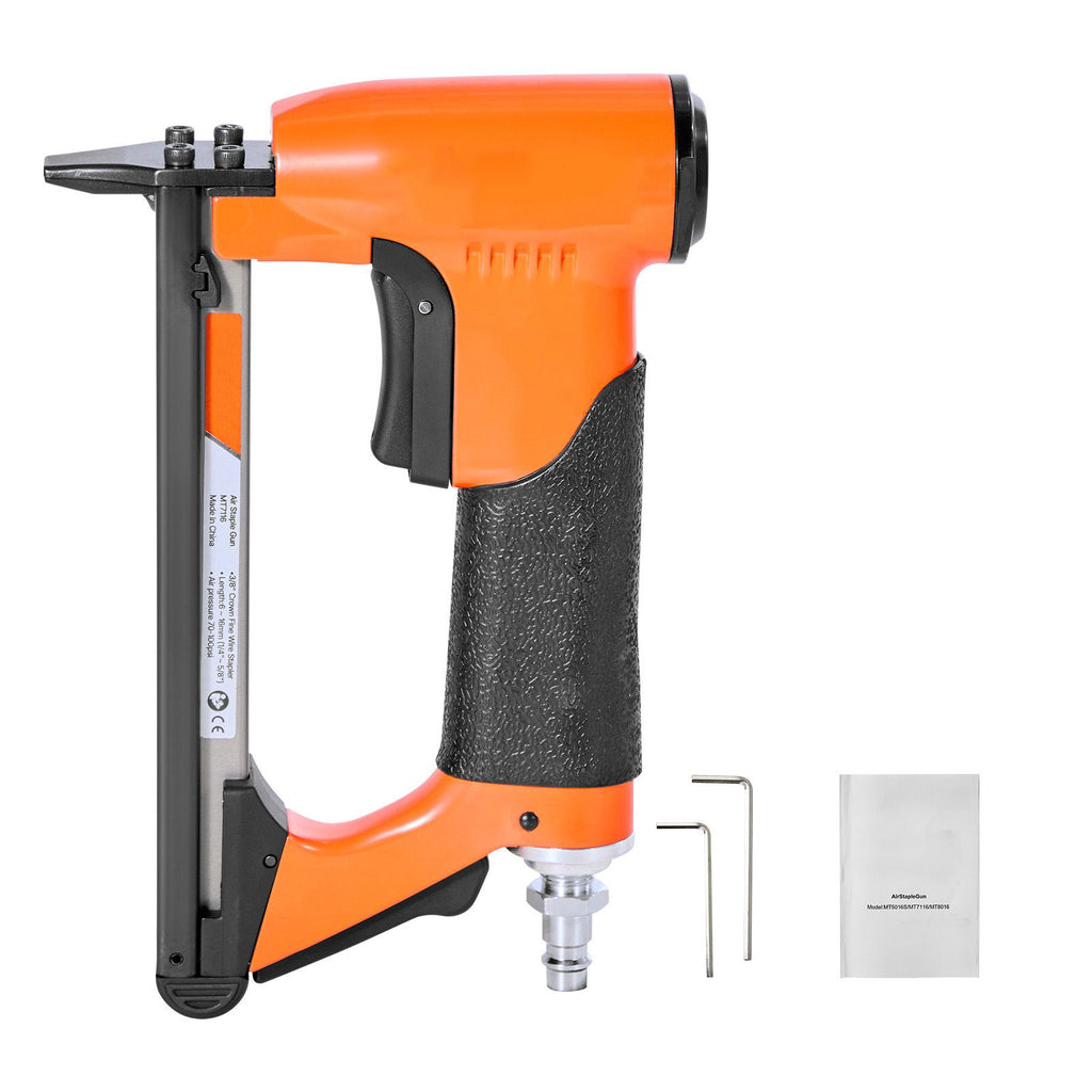Pneumatic Staple Gun, 22 Gauge Air Upholstery Stapler for 71 Series Fine Wire Staples 3/8" Crown 1/4"-5/8" Length, Max 180PCS Loading Air Staple Gun for Upholstering, Woodworking, DIY Projects