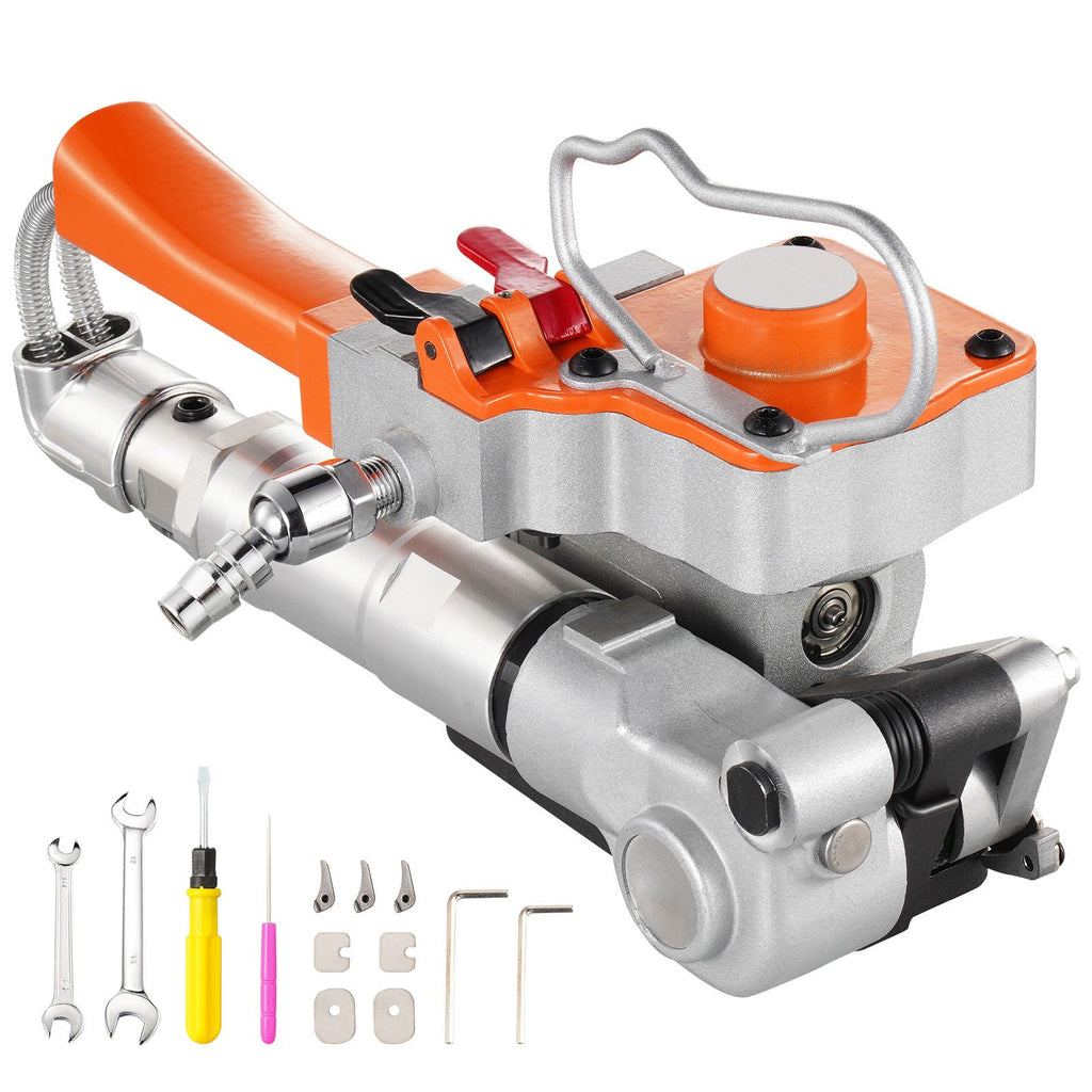 Pneumatic Strapping Tool, for 1/2"-3/4" Width PET Plastic Belt, Packaging Strapping Machine, Handheld Baler Automatic Packaging Machine with 3500N Max Tension, Portable Banding Strapping Kit