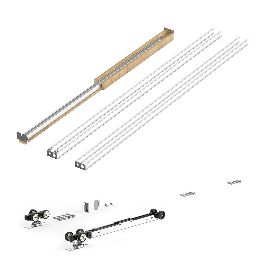 Pocket Door Frame Kit, for 24-32 in Wide 80 in High Door, Pocket Door Kit with Two-Way Soft Close Mechanism, Slide Smoothly Quietly, Easy to Install, Premium Galvanized Steel, for Living Room