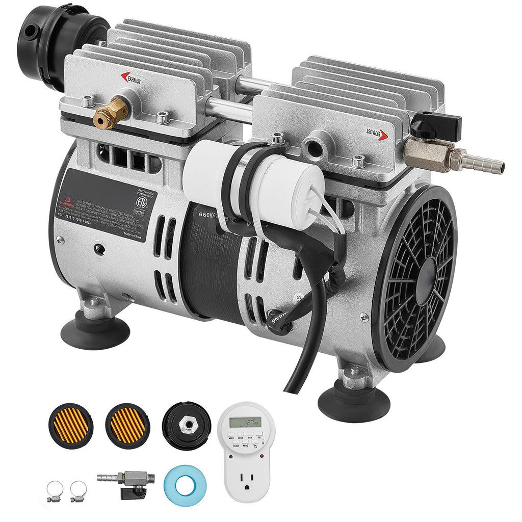 Pond Aerator,5.2CFM 3/4 HP Air Compressor, Lake Aerator for Ponds up to 3 Acres, Overheat Protection & Anti-Backflow Valve, 550W Powerful Motor, Pond Aeration Pump for Water Oxygen Circulation