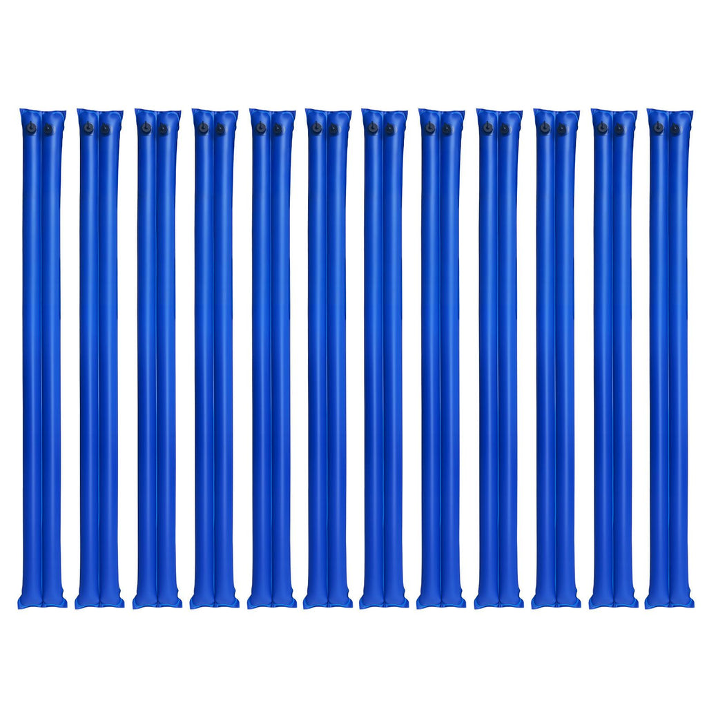 Pool Cover Water Bags, 12 Packs 10 Ft, Double Chamber Pool Cover Water Tubes, 0.4mm Thick PVC Bags Weights with Leakproof Screw Cap, for Inground Swimming-Pool Covers Winter Closing, Blue