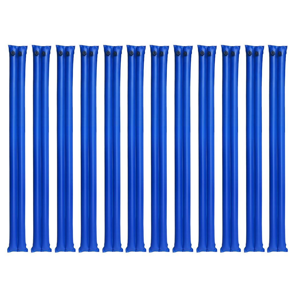 Pool Cover Water Bags, 12 Packs 8 Ft, Double Chamber Pool Cover Water Tubes, 0.4mm Thick PVC Bags Weights with Leakproof Screw Cap, for Inground Swimming-Pool Covers Winter Closing, Blue