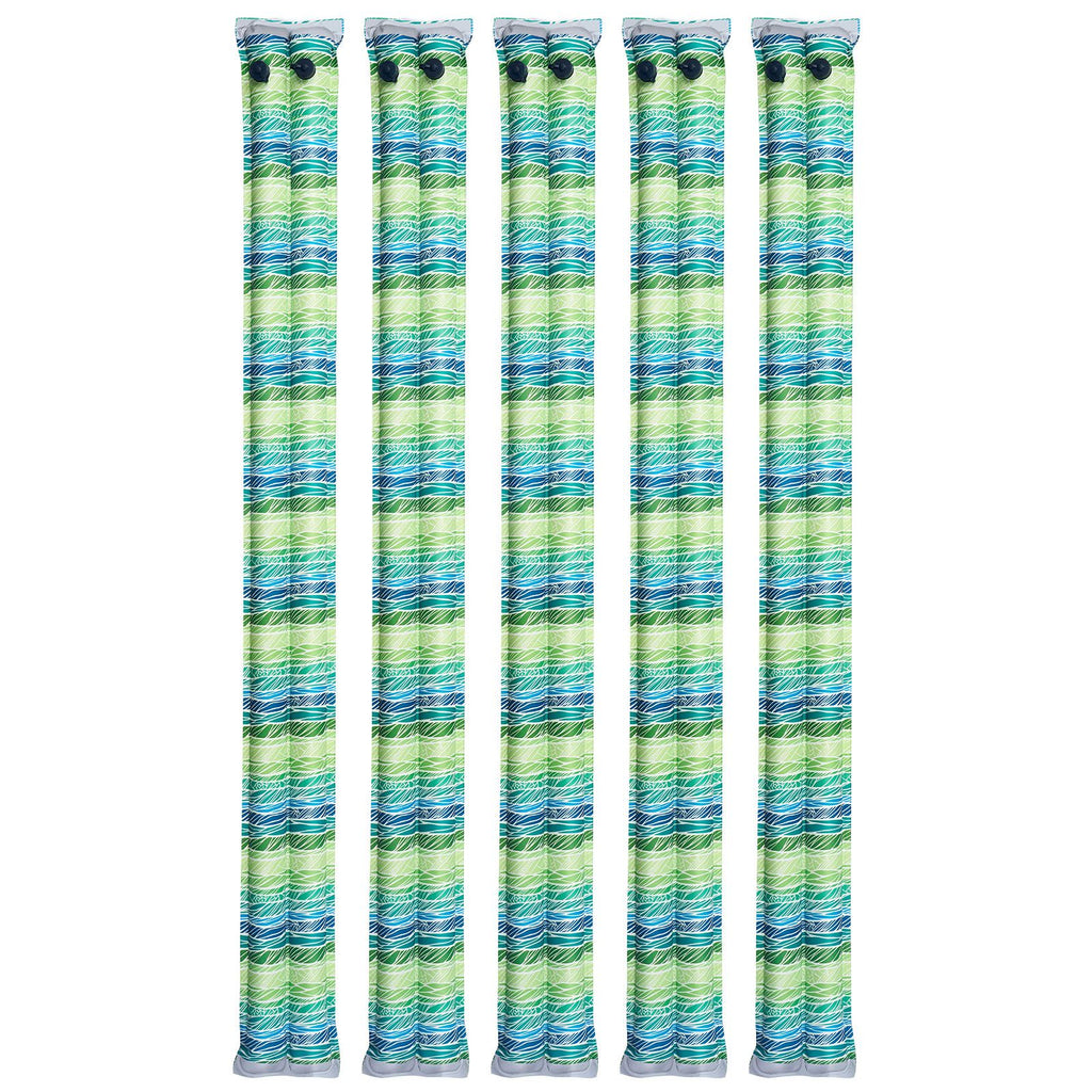 Pool Cover Water Bags, 5 Packs 8 Ft, Double Chamber Pool Cover Water Tubes with Reflective Strips, 0.3mm Thick PVC Bags Weights with Leakproof Screw Cap, for Winter Inground Swimming-Pool Covers