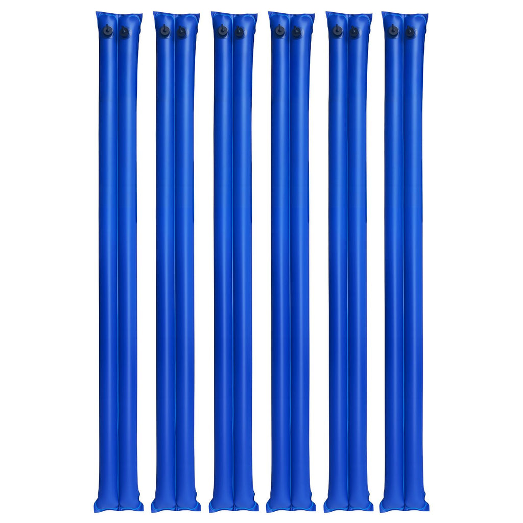 Pool Cover Water Bags, 6 Packs 8 Ft, Double Chamber Pool Cover Water Tubes, 0.4mm Thick PVC Bags Weights with Leakproof Screw Cap, for Inground Swimming-Pool Covers Winter Closing, Blue