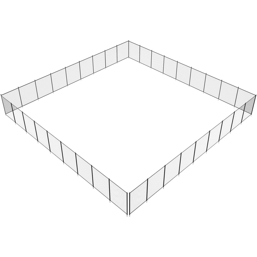 Pool Fence, 4 x 108 FT Pool Fences for Inground Pools, Removable Child Safety Pool Fencing, Easy DIY Installation Swimming Pool Fence, 340gms Teslin PVC Pool Fence Mesh Protects Kids and Pets