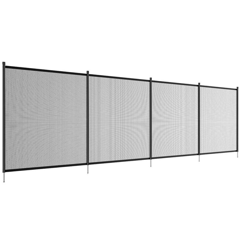 Pool Fence, 4 x 12 FT Pool Fences for Inground Pools, Removable Child Safety Pool Fencing, Easy DIY Installation Swimming Pool Fence, 340gms Teslin PVC Pool Fence Mesh Protects Kids and Pets