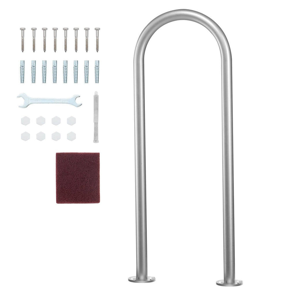 Pool Handrail,36 x 13 inch Pool Railing, Aluminum with Base Plate for Indoor/Outdoor Pools, Humanized Swimming Pool Safety Railing for Decks, Rust-Proof Grab Bar with Accessories for Spas Docks