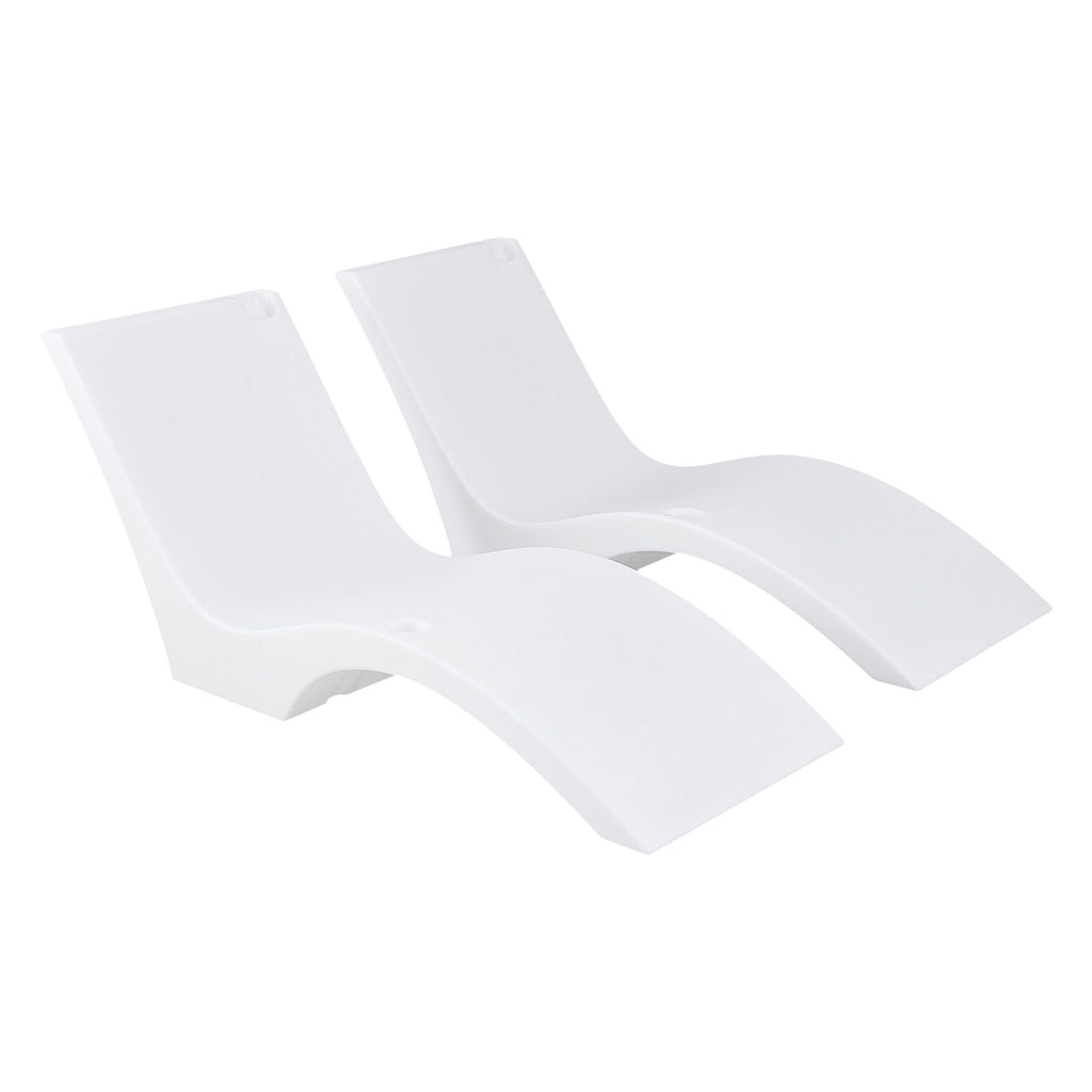 Pool Lounge Chairs, Set of 2 Chaise Lounger, Water Weighted In-Pool Lounger Chairs for up to 9" Water Depths, Anti-Floating Patio Furniture with Cup Phone Holders for Sun Shelf & Tanning Ledge
