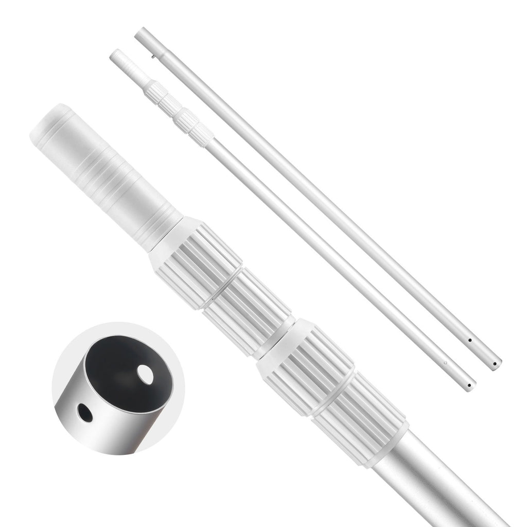 Pool Pole, 3.4 to 12 Ft Telescoping Swimming Pool Cleaning Poles, Professional Adjustable Telescopic Pole with Extension Pole, Heavy Duty Cleaner Stick for Skimmer Net, Rake, Brush, Vacuum Head
