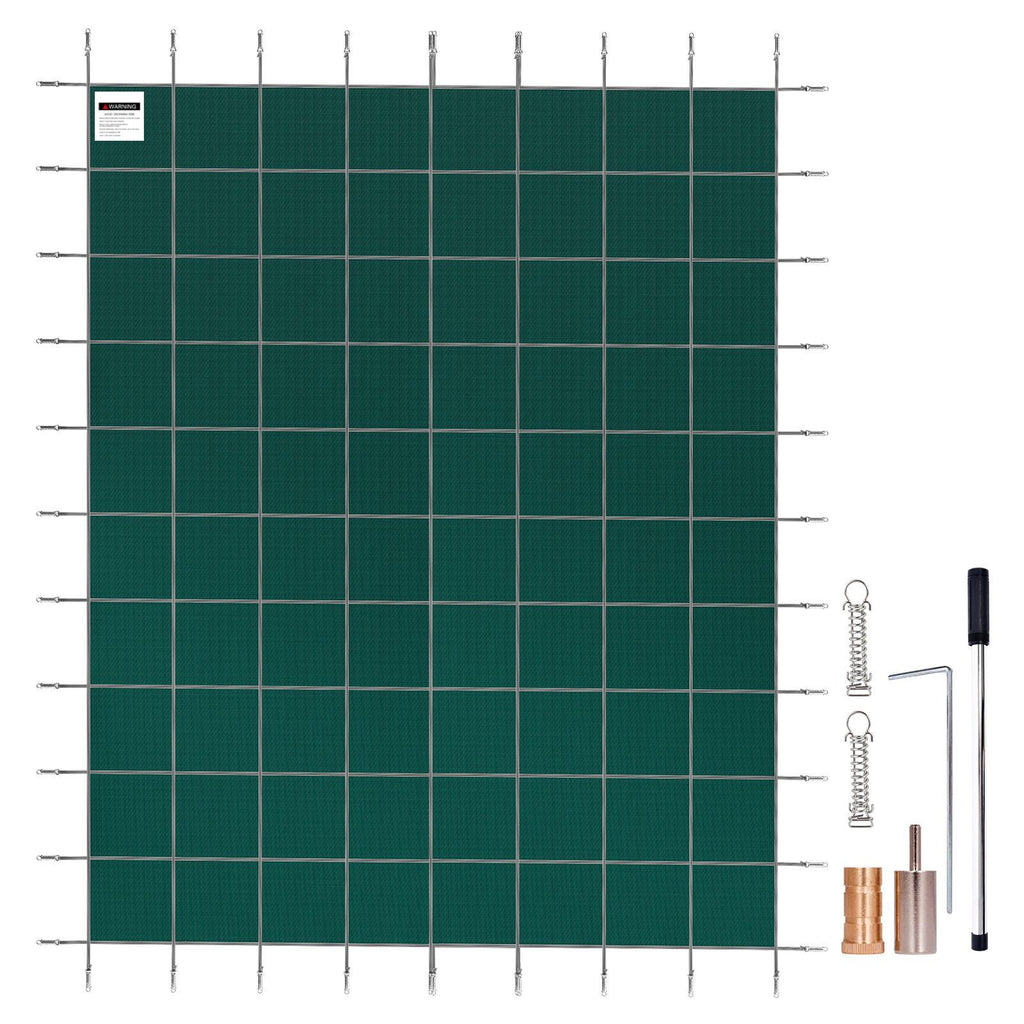 Pool Safety Cover Fits 20 x 38 ft Rectangle Inground Safety Pool Cover Green Mesh Solid Pool Safety Cover for Swimming Pool Winter Safety Cover