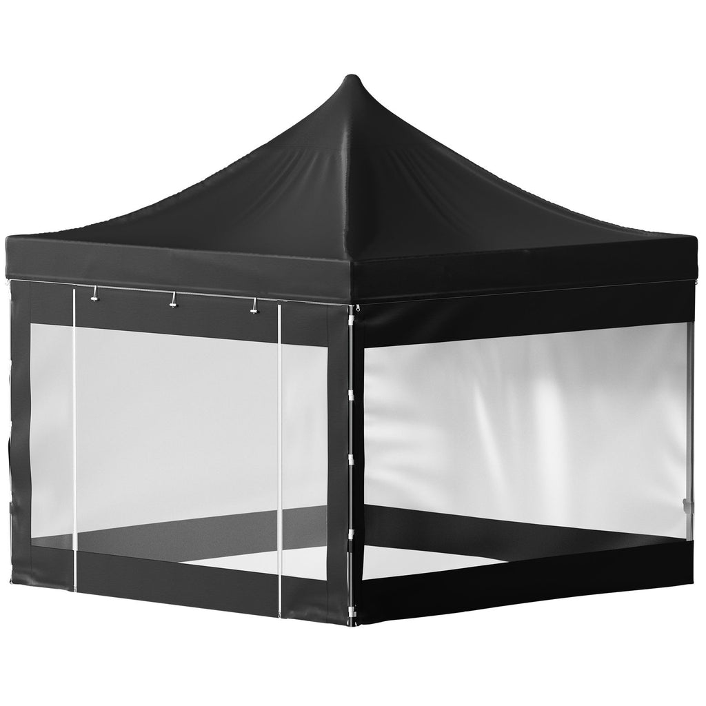 Pop Up Canopy Tent, 10 x 10 FT, Outdoor Patio Gazebo Tent with Removable Sidewalls and Wheeled Bag, UV Resistant Waterproof Instant Gazebo Shelter for Party, Garden, Backyard, Black