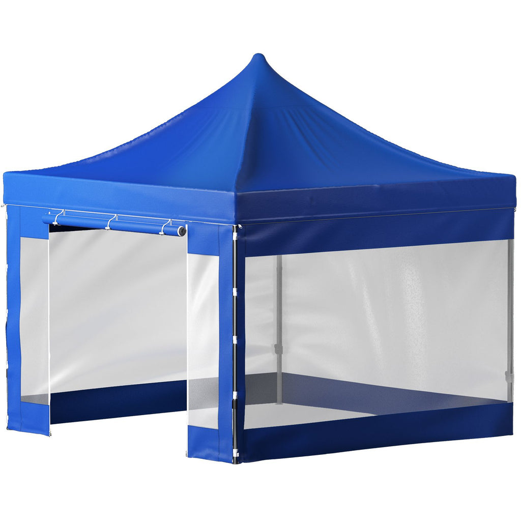 Pop Up Canopy Tent, 10 x 10 FT, Outdoor Patio Gazebo Tent with Removable Sidewalls and Wheeled Bag, UV Resistant Waterproof Instant Gazebo Shelter for Party, Garden, Backyard, Blue