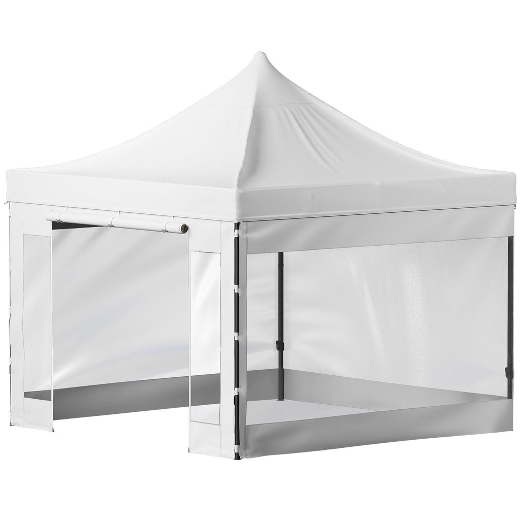 Pop Up Canopy Tent, 10 x 10 FT, Outdoor Patio Gazebo Tent with Removable Sidewalls and Wheeled Bag, UV Resistant Waterproof Instant Gazebo Shelter for Party, Garden, Backyard, White