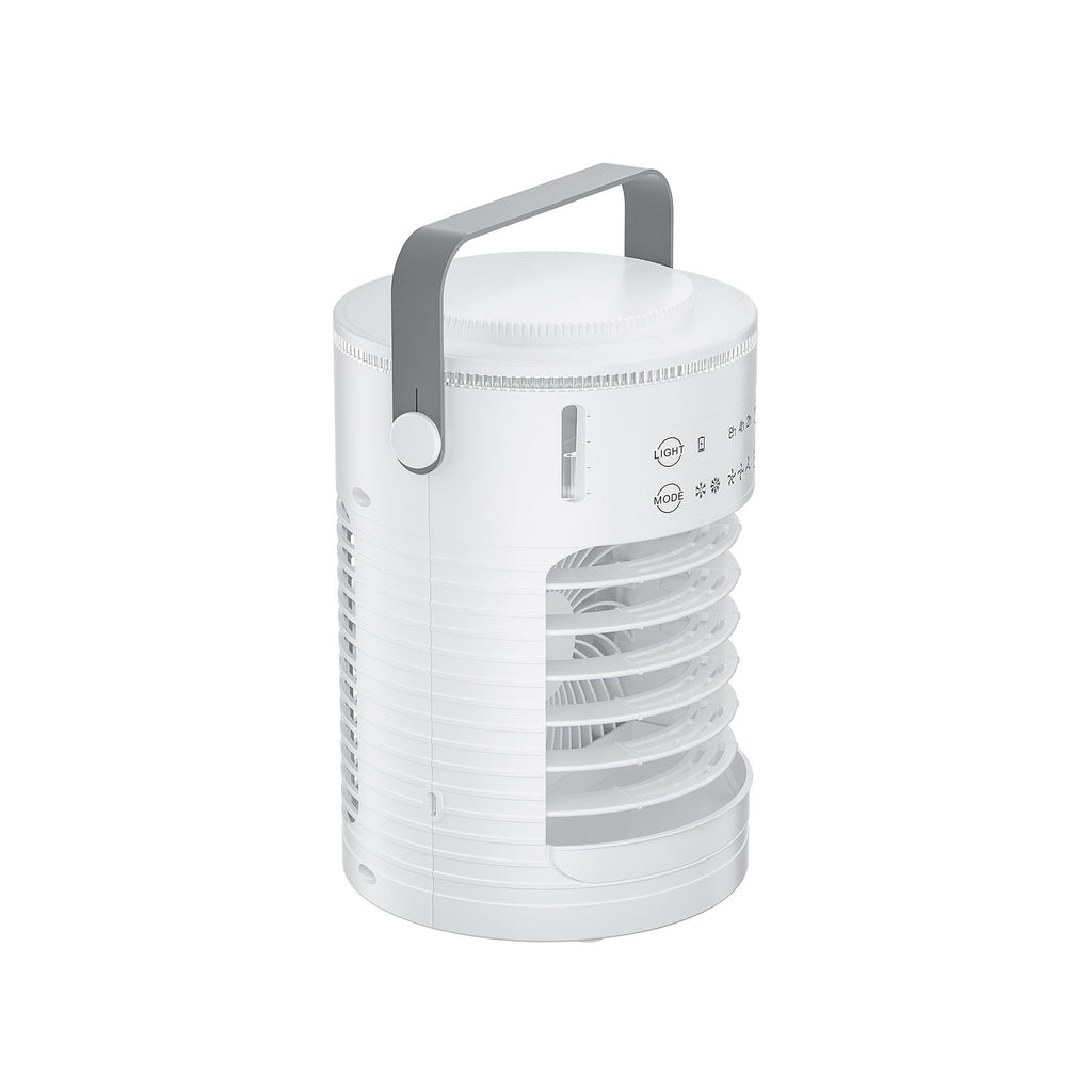 Portable Air Conditioner, 4-in-1 Evaporative Air Cooler, 3-Speed Mini Air Conditioner with Smart Timer, 600ml Water Tank, 7-Color Light, Personal Mini Desk AC Fan for Bedroom Office Room